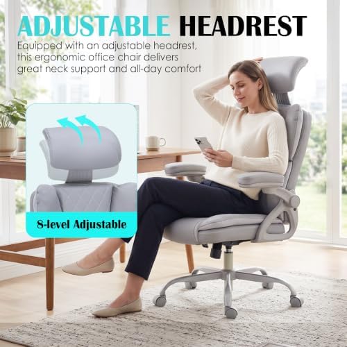400lbs Executive Office Chair with Adjustable Headrest
