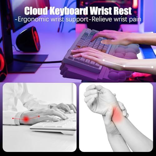 Ergonomic Wrist Rest for Keyboard, Soft Memory Foam Cloud Keyboard Stand