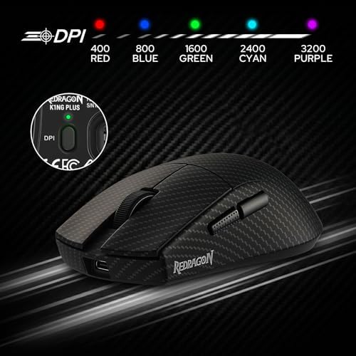 Redragon M916 Wireless 49G Ultra-Light Gaming Mouse 45K DPI Remapping Keys