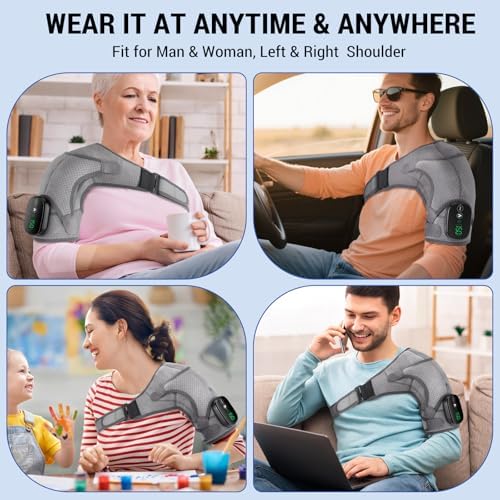 Shoulder Heating Pad with Massage , Shoulder Massager for Pain Relief
