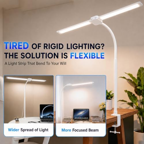Desk Lamps for Home Office, Computer Light Bar, Double Head, White