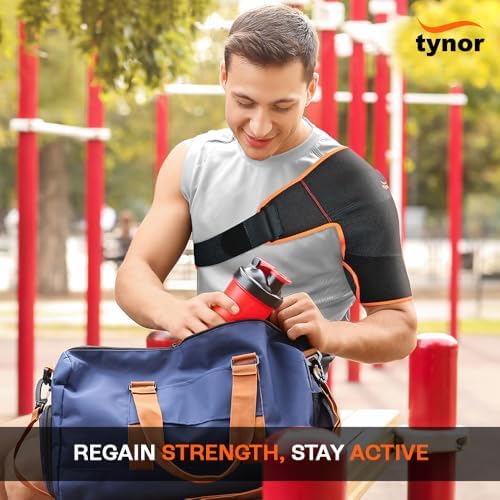 TYNOR Shoulder Brace for Women-Men,Torn Rotator Cuff Shoulder Support for Left/Right Arm, Neoprene Shoulders Compression Sleeve for AC Joint Pain,Dislocation,Adjustable Shoulder Sleeve-One Size,1 Unit