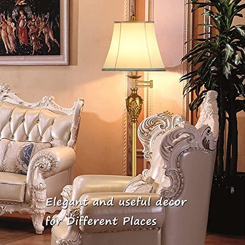 Traditional Floor Lamp with 350° Swing Arm,3 ColorTemperatures,Vintage Gold