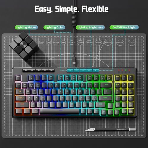 Redragon K517 Pro Wired Gaming Keyboard, RGB Backlit, Mechanical Feel 94 Keys Computer Keyboard with 4 Macro Keys, Number Pad, Anti-Ghosting, 4000mAh Battery for Win/MAC, PS4/5