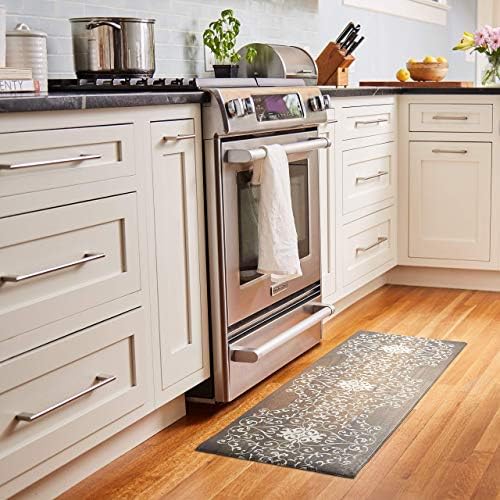 J&V TEXTILES Kitchen Mat Cushioned Anti Fatigue Floor Mat,19.6"x55", Thick Non Slip Waterproof Kitchen Rugs and Mats, Standing Mat for Kitchen,Floor,Home,Office,Desk,Sink,Laundry (Scroll)