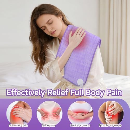 NBKLS Heating Pad for Back, Large Heating Pads for Body Muscle Pain Cramps Relief, 6 Heat Settings Machine Washable Electric Heating Pad, Birthday Christmas Gift for Women Mom