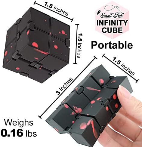 Fidget Cube for Kids & Adults, Built-in Metal Never Ending Infinity Cube