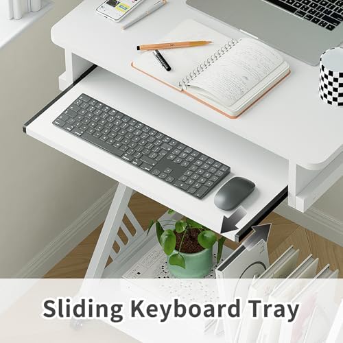 Zenira 24-Inch Small Computer Desk, Corner Desk with Wheels