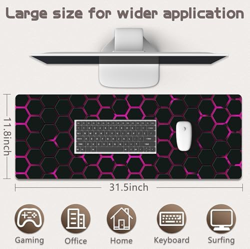 Mouse Pad Gaming - Desk Mat for Keyboard and Mouse - Large Mouse Pads for Desk, Gaming Mousepad with Non-Slip Base, Desks Pad (31.5" X 11.8") for Game, Office and Home