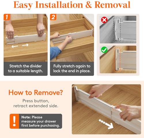 Lifewit 9 Pack 4" High Drawer Dividers, Adjustable Drawer Organizer Clothes