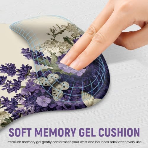 Ergonomic Mouse Pad with Wrist Rest, Gel Wrist Support, Lilac