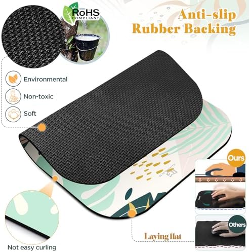 Gimars Large Smooth Superfine Fibre Memory Foam Ergonomic Mouse Pad Wrist Rest Support Mousepad with Nonslip Base for Laptop, Computer, Gaming & Office,Free Coaster Include-Morandi Blue