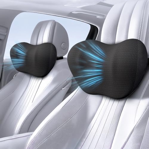 2 Pack Car Headrest Pillow, Neck Pillow for Car(Comes with 2 Sleep Masks)