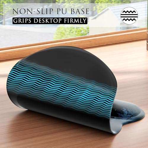 MROCO Ergonomic Mouse Pad with Gel Wrist Rest, 9.4 x 8.1 in, Cloud Forest