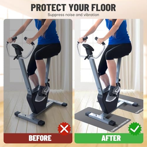 Under Desk Elliptical Mat - Non-Slip Exercise Equipment for Peloton Bike, Small Exercise Mat for Desk Workout Equipment