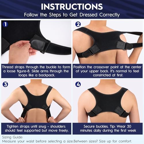 Back Brace Posture Corrector for Men - Bionic System Upper Back Support Shoulder Posture Brace for Women, Newly Adjustable Back Straightener Neck Pain Relief 004-L
