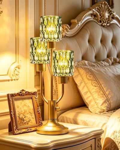 Lightdot Mid Century Modern Green Table Lamp Vintage Dimmable Gift