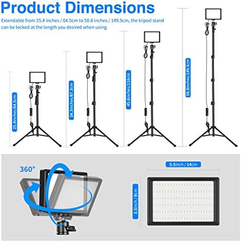 Neewer Dimmable 5600K USB LED Video Light with Pro Adjustable Tripod Stand and Color Filters, 2-Pack for Tabletop/Low-Angle Shooting, Zoom/Video Conference Lighting/Gaming/YouTube Video/Photography