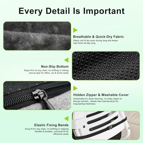 Office Chair Cushion, Ergonomic Seat Cushion with Lumbar Support