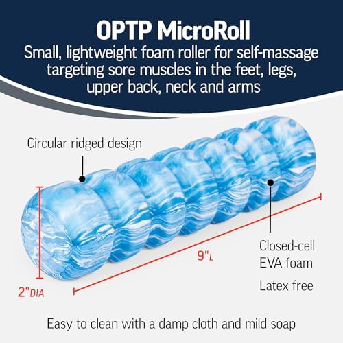 OPTP MicroRoll – Foot Roller for Plantar Fasciitis, Blue, 9"L x 2"DIA