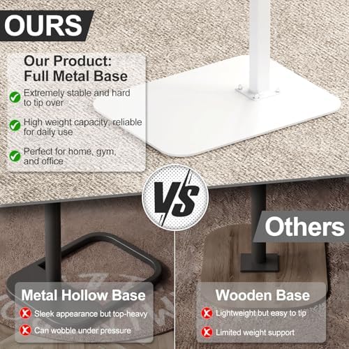 Side Table Sofa Tray for Couch Heavy Metal Base Swivel/Adjustable Height
