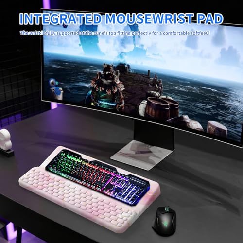Keyboard Stand for Desktop, Keyboards Wrist Rest, Ergonomic Keyboards Holder for Easy Typing Working, Wrist pad for Keyboards with Comfortable Wrist Rest for Keyboard Pink