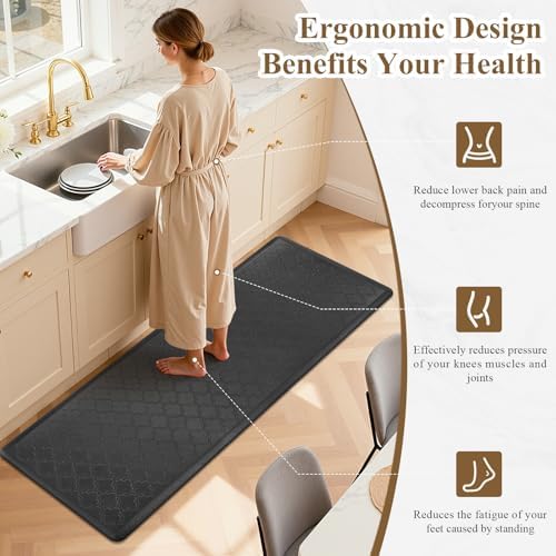 HEBE Anti Fatigue Kitchen Mats for Floor 20"x60", Cushioned Standing Mat