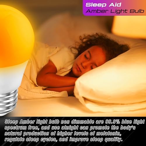 Amber Sleep Light Bulbs, Warm Night Light Bulb 1800K, Orange Light Bulbs
