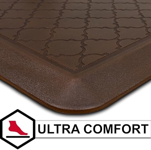 Tempur-Pedic Ultra Comfort Anti-Fatigue Lattice Copper 1' 8" x 3' 6" Kitchen Floor Mat Cushioned Ergonomic Standing Desk Mat Waterproof Non-Skid Foam