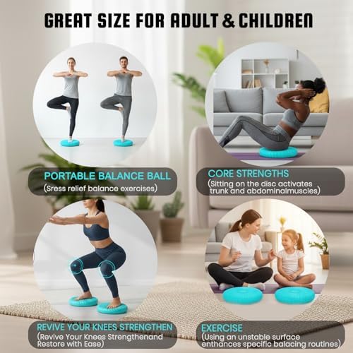 Wobble Cushion Core Balance Disc, Wiggle Seat with Inflation Pump