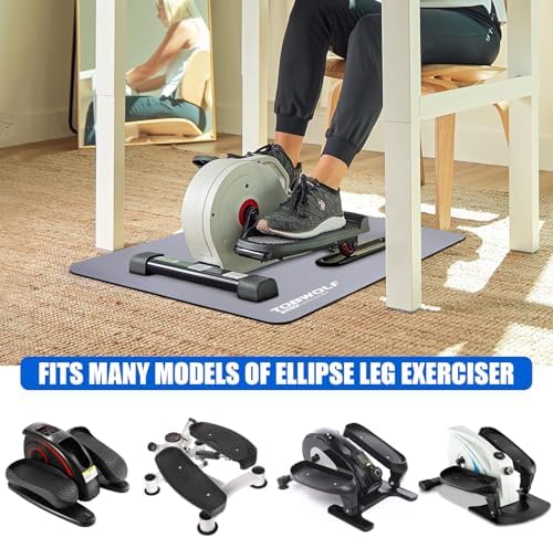 TOBWOLF Non-Slip Workout Mat for Ellipse Leg Exerciser, Ellipse Machine Mat, Exercise Mat for Under Desk Ellipticals, Suitable for Electric Seated Foot Pedal Exerciser, Stability & Floor Protection