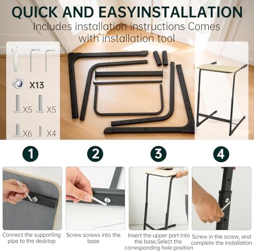 Walking Pad Desk Adjustable Height with Handlebar, 2-in-1 Desk Attachment, Stable Laptop Workstation for Home Office