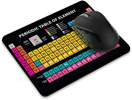WIRESTER Non-Slip Rectangle Mousepad, Periodic Table of Elements Black Mouse Pad for Home, Office and Gaming Desk