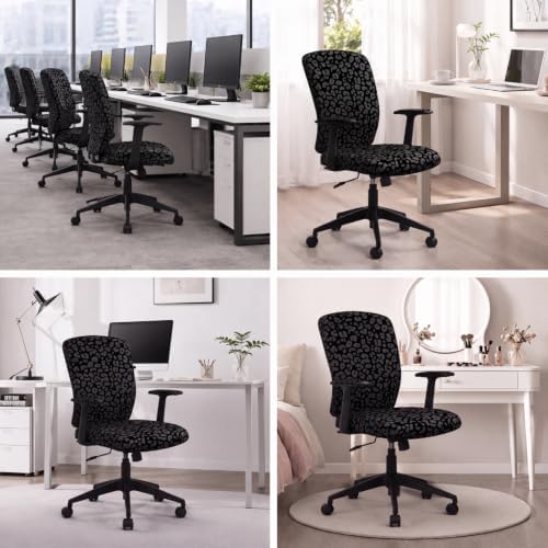 Suncalla 4 Pcs Cheetah Printed Office Chair Covers Leopard Desk Chair Cover