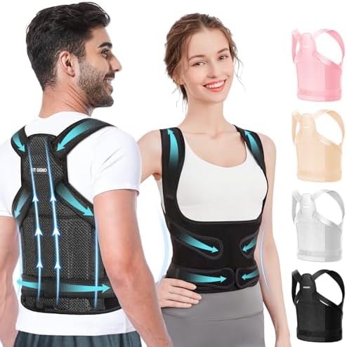Fit Geno Posture Corrector for Women & Men, Back Shoulder Support Brace