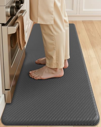 Color&Geometry Antifatigue Kitchen Mat for Floor 20x47-3/4 in Thick, Grey