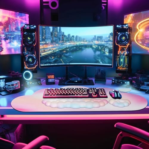 JIKIOU Ergonomic Keyboard Wrist Rest &Large Mouse Pad&Mouse Wrist & Cup Pad