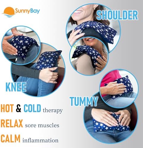 SunnyBay Heating Pad, Neck and Shoulder Wrap, 6x11 inch, Blue Star