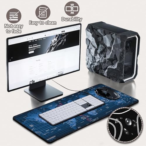 Mouse Pad Gaming - Desk Mat for Keyboard and Mouse - Large Mouse Pads for Desk, Gaming Mousepad with Non-Slip Base, Desks Pad (31.5" X 11.8") for Game, Office and Home