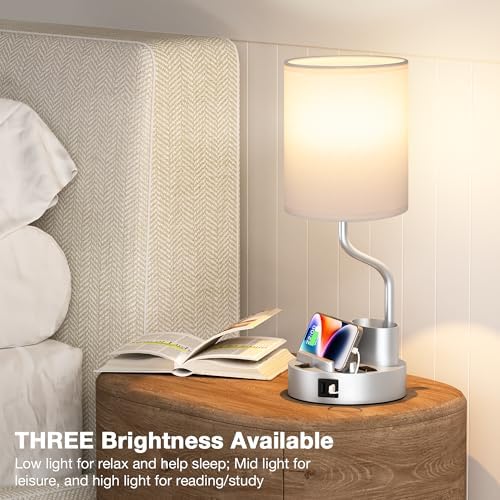 Fenmzee Bedside Lamps for Bedroom Set of 2 - Table Desk Lamp for Nightstand