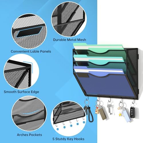 Gawerk Hanging Wall File Organizer, 3 Tier