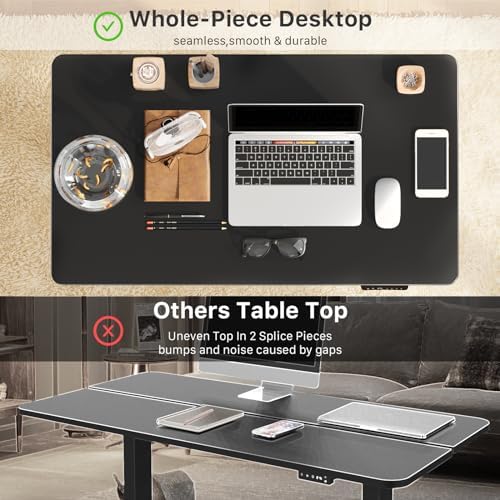 JOY worker 35" Small Electric Sit Stand Desk, Whole Piece Height Adjustable