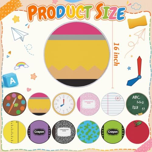 Marsui 12 Pcs Kids Carpet Circle Seats for Class 16" Round Classroom Rug