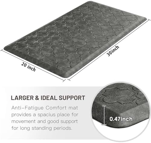 WISELIFE Kitchen Mat Cushioned Anti Fatigue Floor Mat, 20"x32", Grey