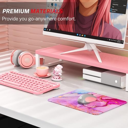 MROCO Essential Office & Gaming Mouse Pad, 8.5 x 11 Inch, Pink Marble