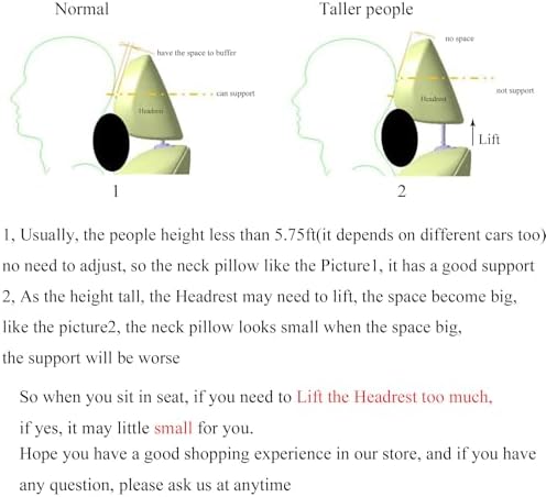 Car Neck Pillows Both Side Pu Leather 2pieces Pack Headrest Fit for Most Cars Filled Fiber Universal Car Pillow (Grey)