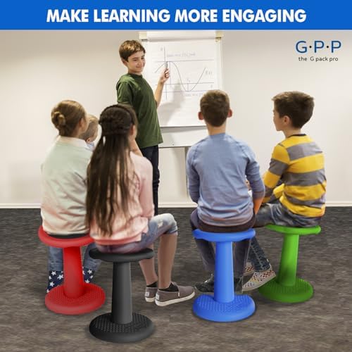 Kids Wobble Stools, 2-Pack, 17.7-Inch Active Seating, Green