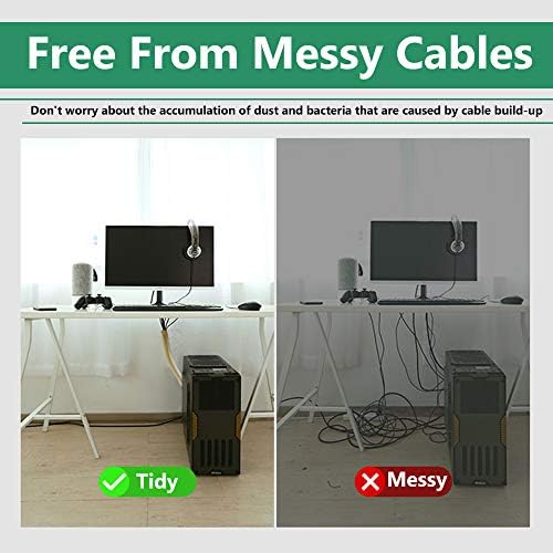 StangH Flexible Office Cable Management kit 39 Inches, 2 Pieces -Beige