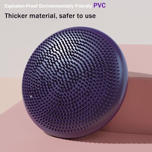 Air Stability Wobble Cushion, Core Balance Disc Trainer, Wiggle Seat to Improve Sitting Posture & Attention (Purple)