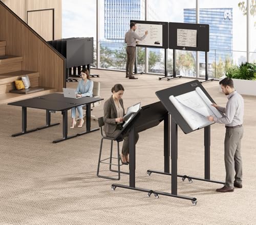 SEDETA 47 x 24 Inches Electric Standing Desk, 180° Tiltable Mobile Rising